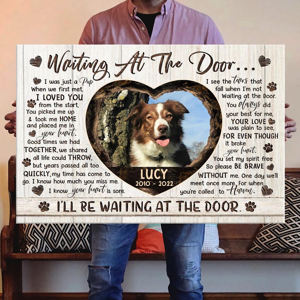 Waiting at the Door Dog Memorial Canvas - Pet Memorial Gift - PersonalizedFury