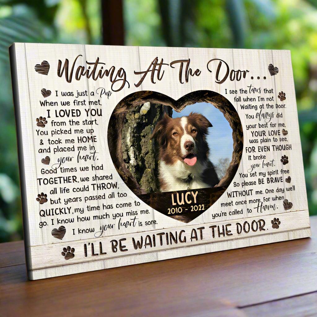 Waiting at the Door Dog Memorial Canvas - Pet Memorial Gift - PersonalizedFury