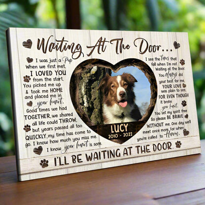 Waiting at the Door Dog Memorial Canvas - Pet Memorial Gift - PersonalizedFury