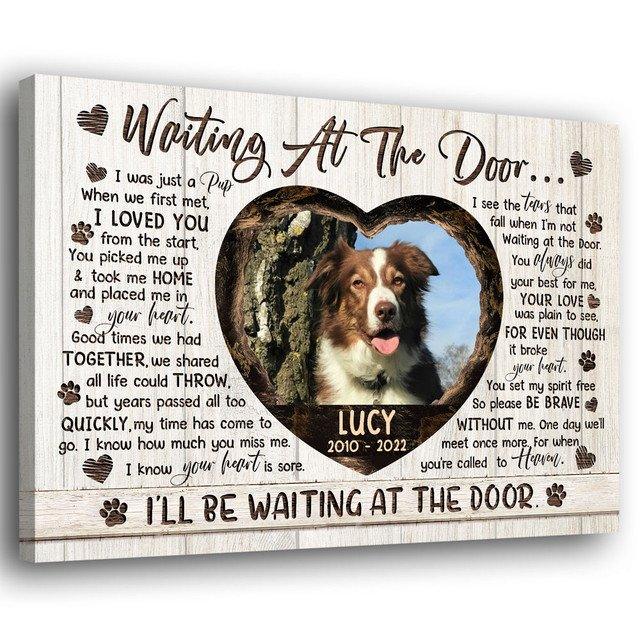 Waiting at the Door Dog Memorial Canvas - Pet Memorial Gift - PersonalizedFury