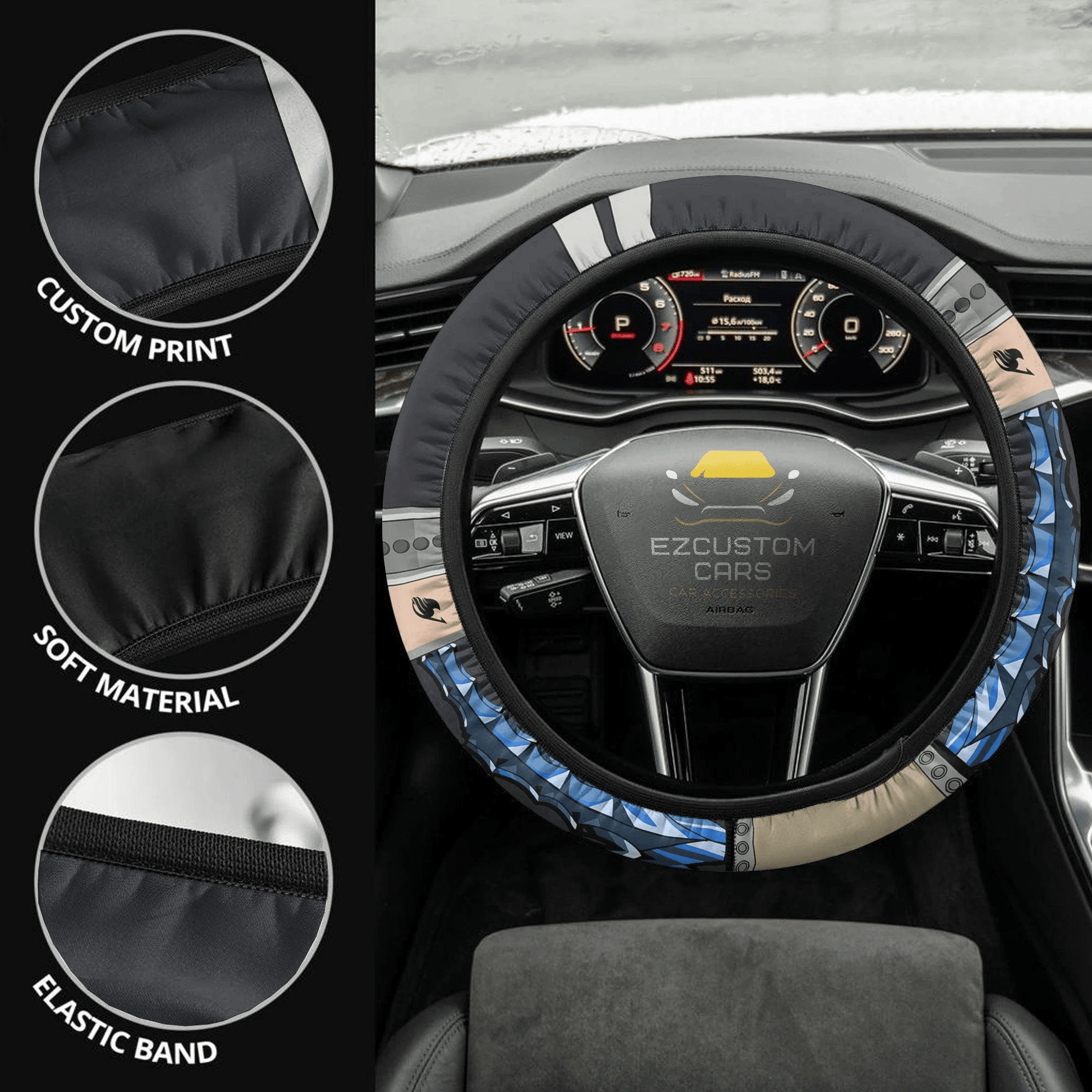 Gajeel Redfox Fairy Tail Anime Steering Wheel Cover