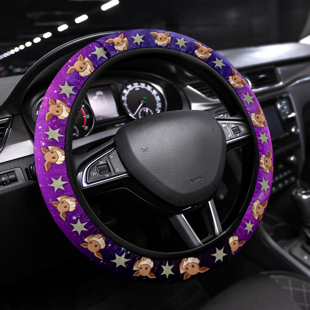 Galaxy Eevee Evolution Car Steering Wheel Cover