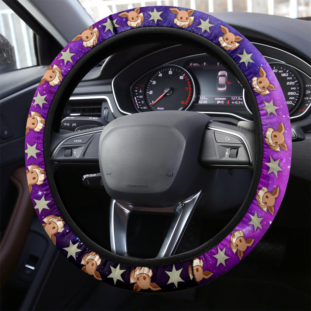 Galaxy Eevee Evolution Car Steering Wheel Cover