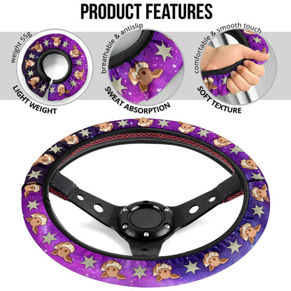 Galaxy Eevee Evolution Car Steering Wheel Cover