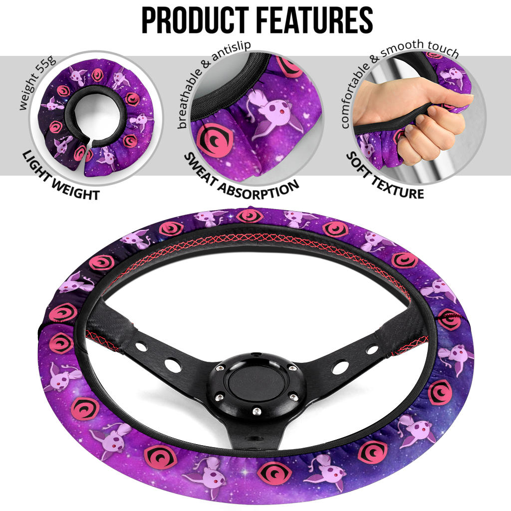 Galaxy Espeon Eevee Evolution Car Steering Wheel Cover