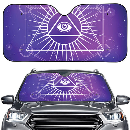 Galaxy Eye of Providence Print Car Windshield Sun Shade