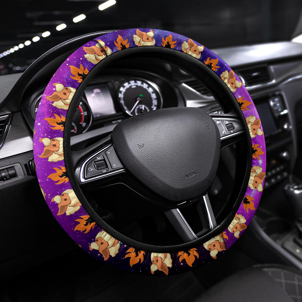 Galaxy Flareon Eevee Evolution Car Steering Wheel Cover