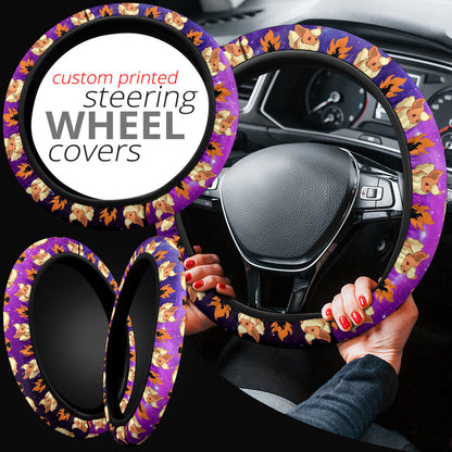 Galaxy Flareon Eevee Evolution Car Steering Wheel Cover