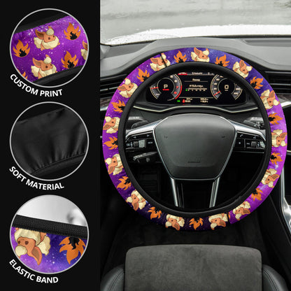 Galaxy Flareon Eevee Evolution Car Steering Wheel Cover