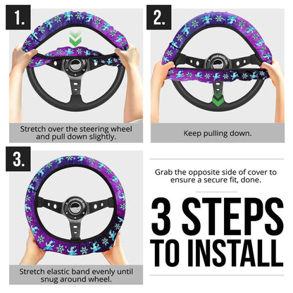 Galaxy Glaceon Eevee Evolution Car Steering Wheel Cover
