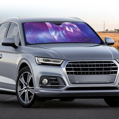 Galaxy Howling Wolf Spirit Print Car Windshield Sun Shade