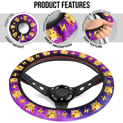 Galaxy Jolteon Eevee Evolution Car Steering Wheel Cover