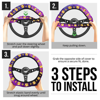 Galaxy Jolteon Eevee Evolution Car Steering Wheel Cover