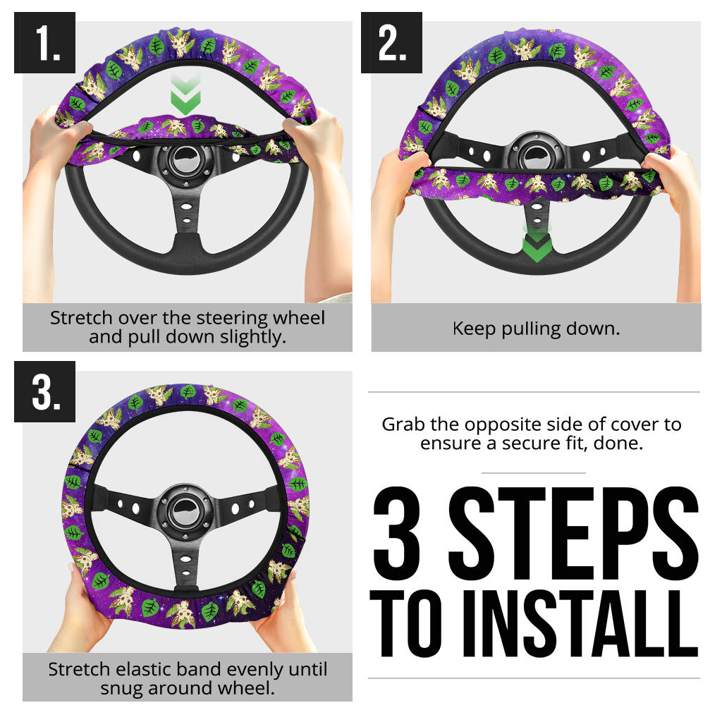 Galaxy Leafon Eevee Evolution Car Steering Wheel Cover