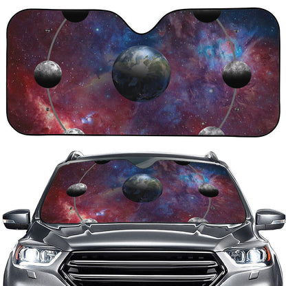 Galaxy Lunar Phase Print Car Windshield Sun Shade