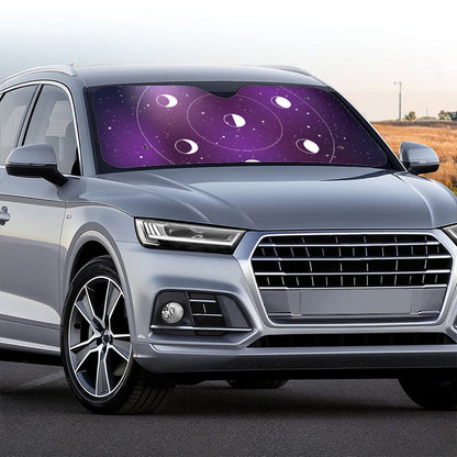 Galaxy Moon Phase Print Car Windshield Sun Shade