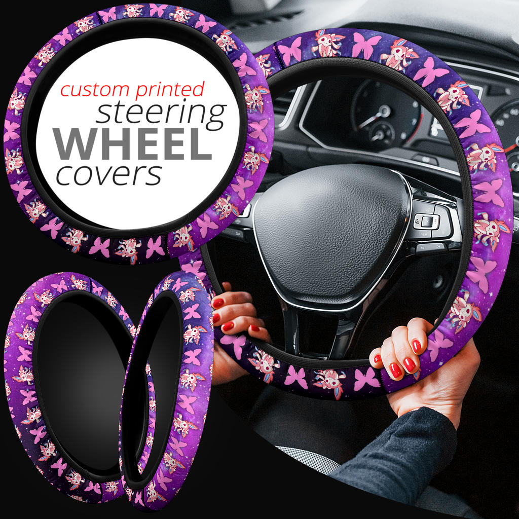 Galaxy Sylveon Eevee Evolution Car Steering Wheel Cover