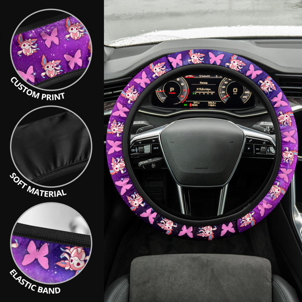 Galaxy Sylveon Eevee Evolution Car Steering Wheel Cover