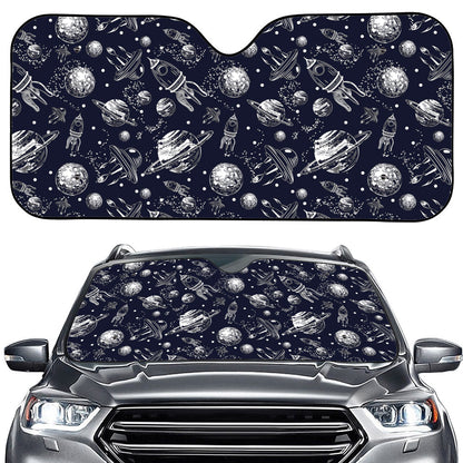Galaxy UFO Pattern Print Car Windshield Sun Shade