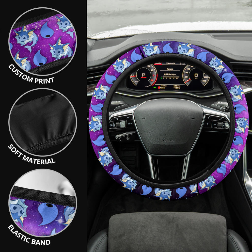 Galaxy Vaporeon Eevee Evolution Car Steering Wheel Cover