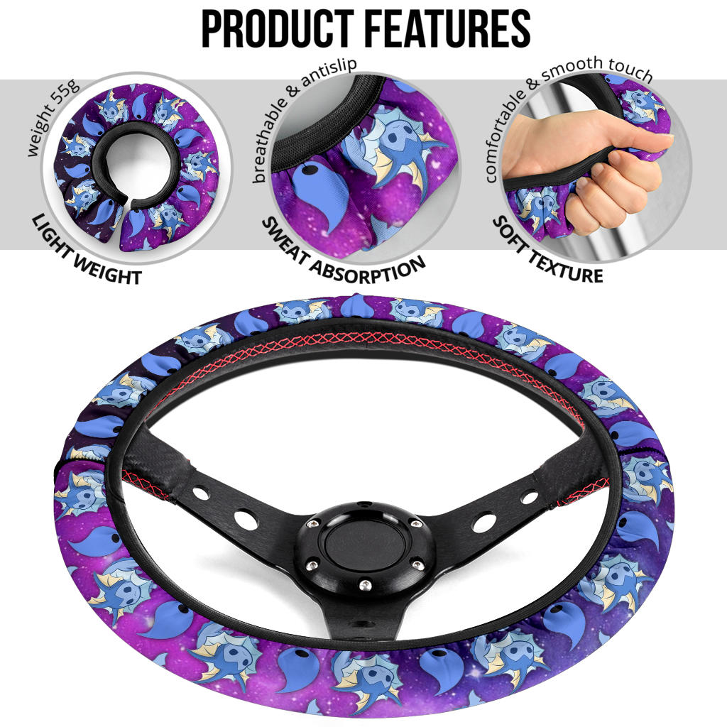 Galaxy Vaporeon Eevee Evolution Car Steering Wheel Cover