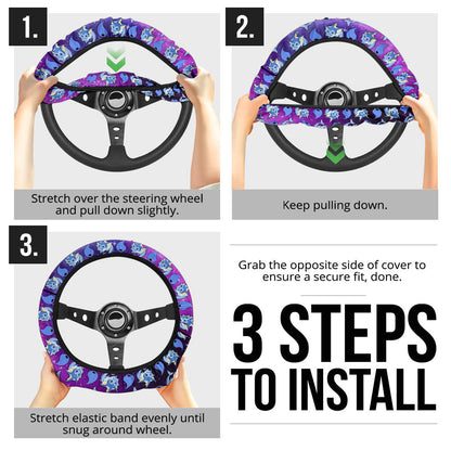 Galaxy Vaporeon Eevee Evolution Car Steering Wheel Cover