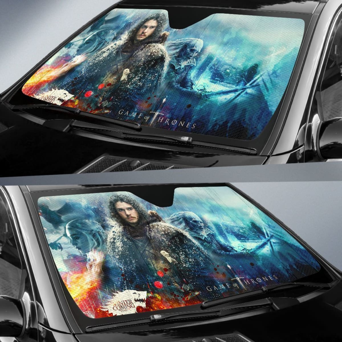 Game Of Thrones Art Movie Fan Gift Car Sun Shades Universal Fit 103530