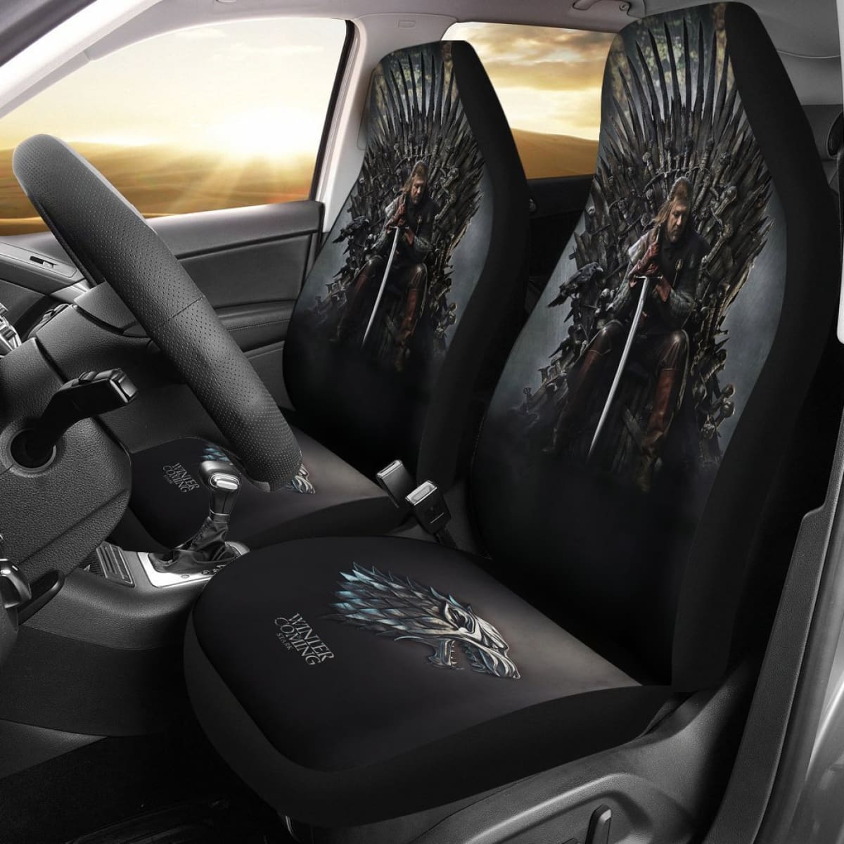 Game Of Thrones Stark On Throne Car Seat Covers For Fan Universal Fit 225721