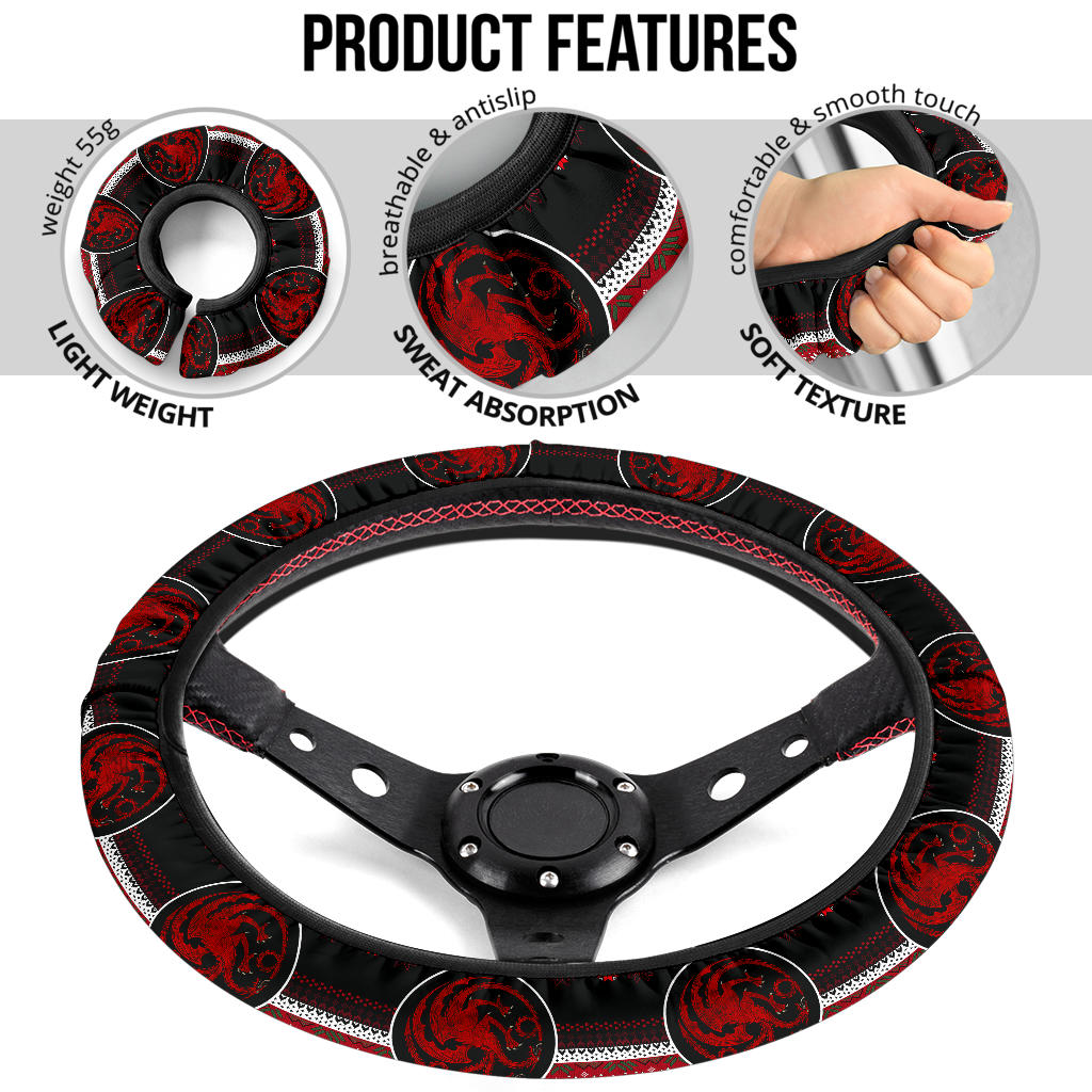 Game Of Thrones Targaryen Christmas Premium Custom Car Steering Wheel Cover