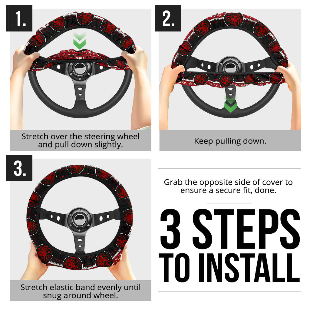 Game Of Thrones Targaryen Christmas Premium Custom Car Steering Wheel Cover