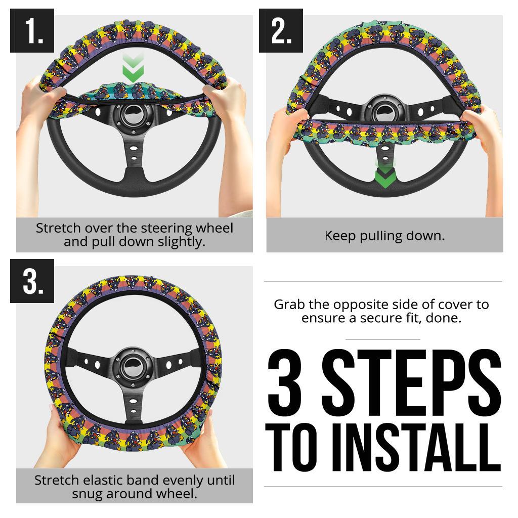 Garchomp Anime Custom Car Steering Wheel Cover