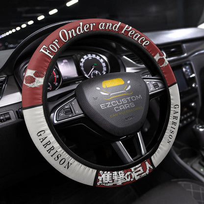 Garrison Regiment Symbols Anime Steering Wheel Cover Custom Anime Attack On Titan Car Accessories