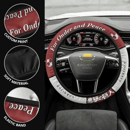Garrison Regiment Symbols Anime Steering Wheel Cover Custom Anime Attack On Titan Car Accessories