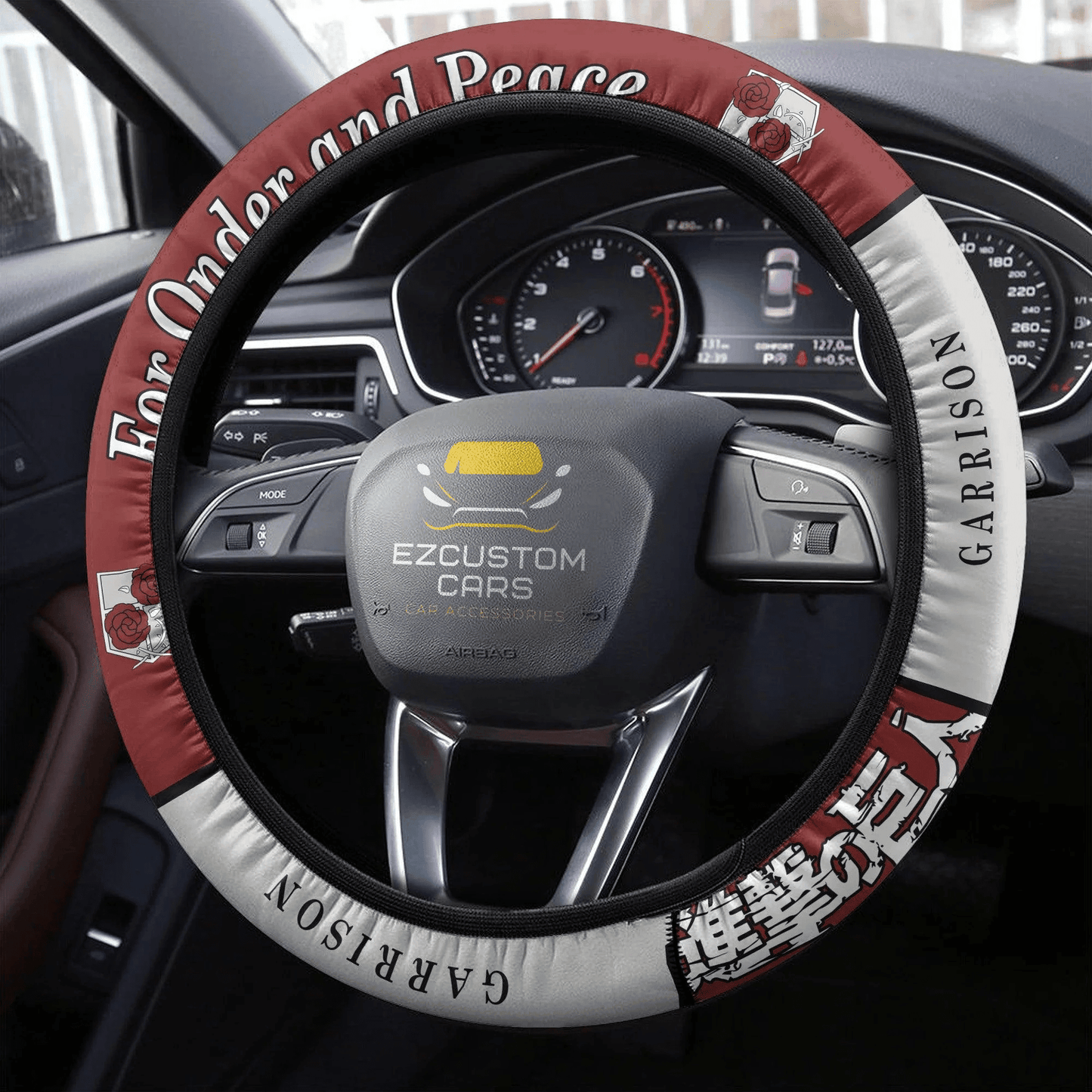 Garrison Regiment Symbols Anime Steering Wheel Cover Custom Anime Attack On Titan Car Accessories