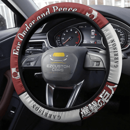 Garrison Regiment Symbols Anime Steering Wheel Cover Custom Anime Attack On Titan Car Accessories