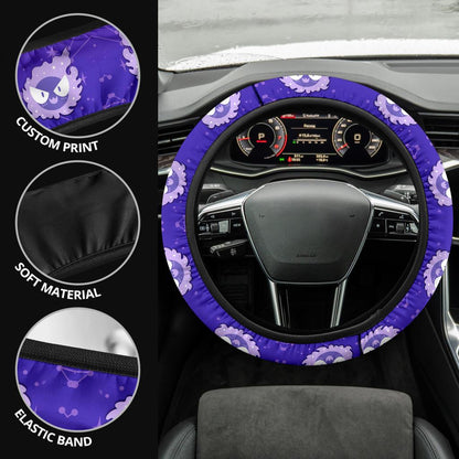 Gastly Dyed Car Steering Wheel Cover