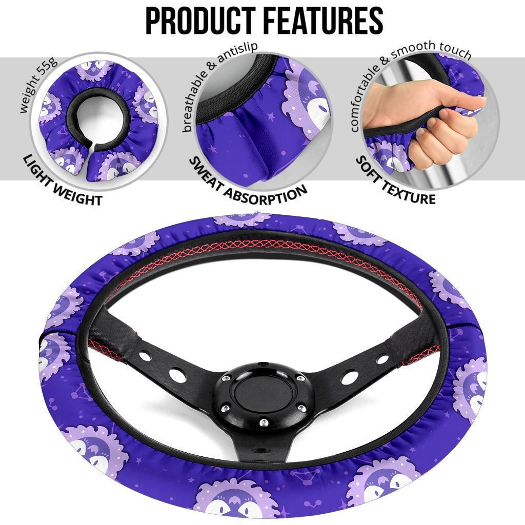 Gastly Dyed Car Steering Wheel Cover