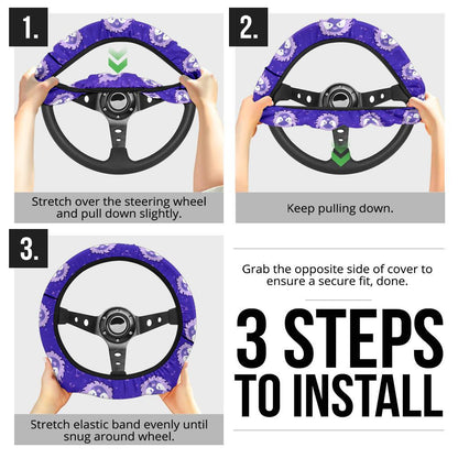 Gastly Dyed Car Steering Wheel Cover