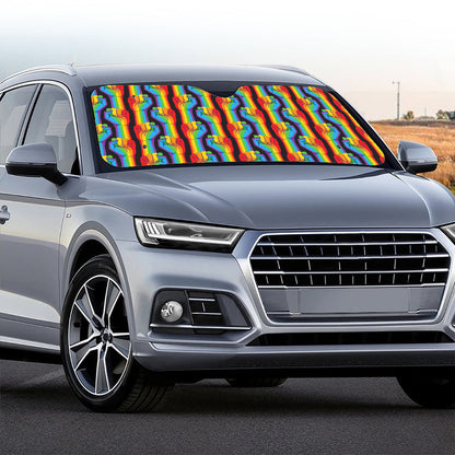 Gay Pride Hand Sign Pattern Print Car Windshield Sun Shade
