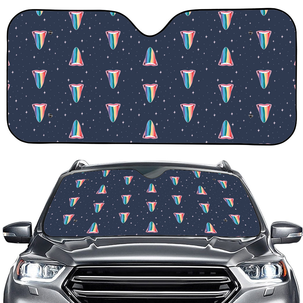 Gay Pride Tongue Pattern Print Car Windshield Sun Shade