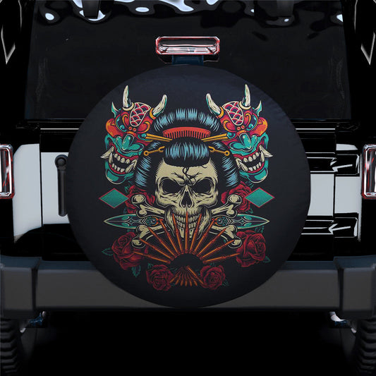 Geisha Skull Spare Tire Cover