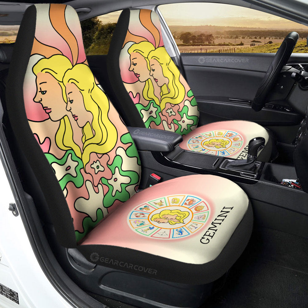 Gemini Colorful Car Seat Covers Custom Zodiac Car Accessories