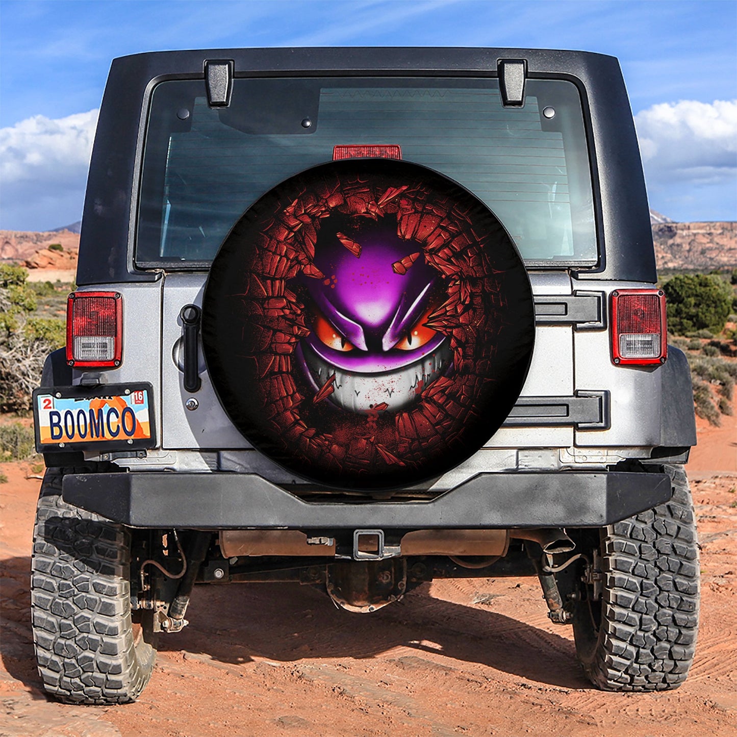 Gengar Break Wall Car Spare Tire Cover