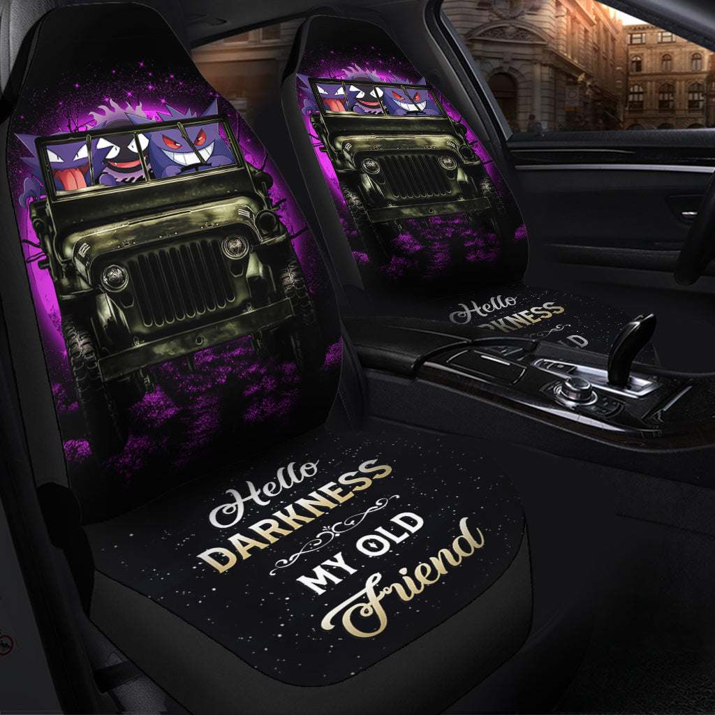 Gengar Pokemon Ghost Halloween Moonlight Ride Jeep Funny Car Seat Covers
