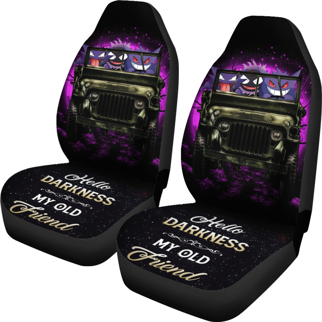 Gengar Pokemon Ghost Halloween Moonlight Ride Jeep Funny Car Seat Covers