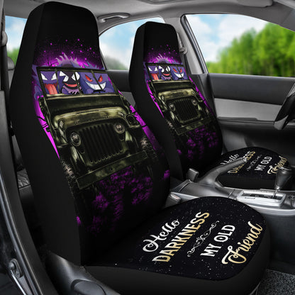 Gengar Pokemon Ghost Halloween Moonlight Ride Jeep Funny Car Seat Covers