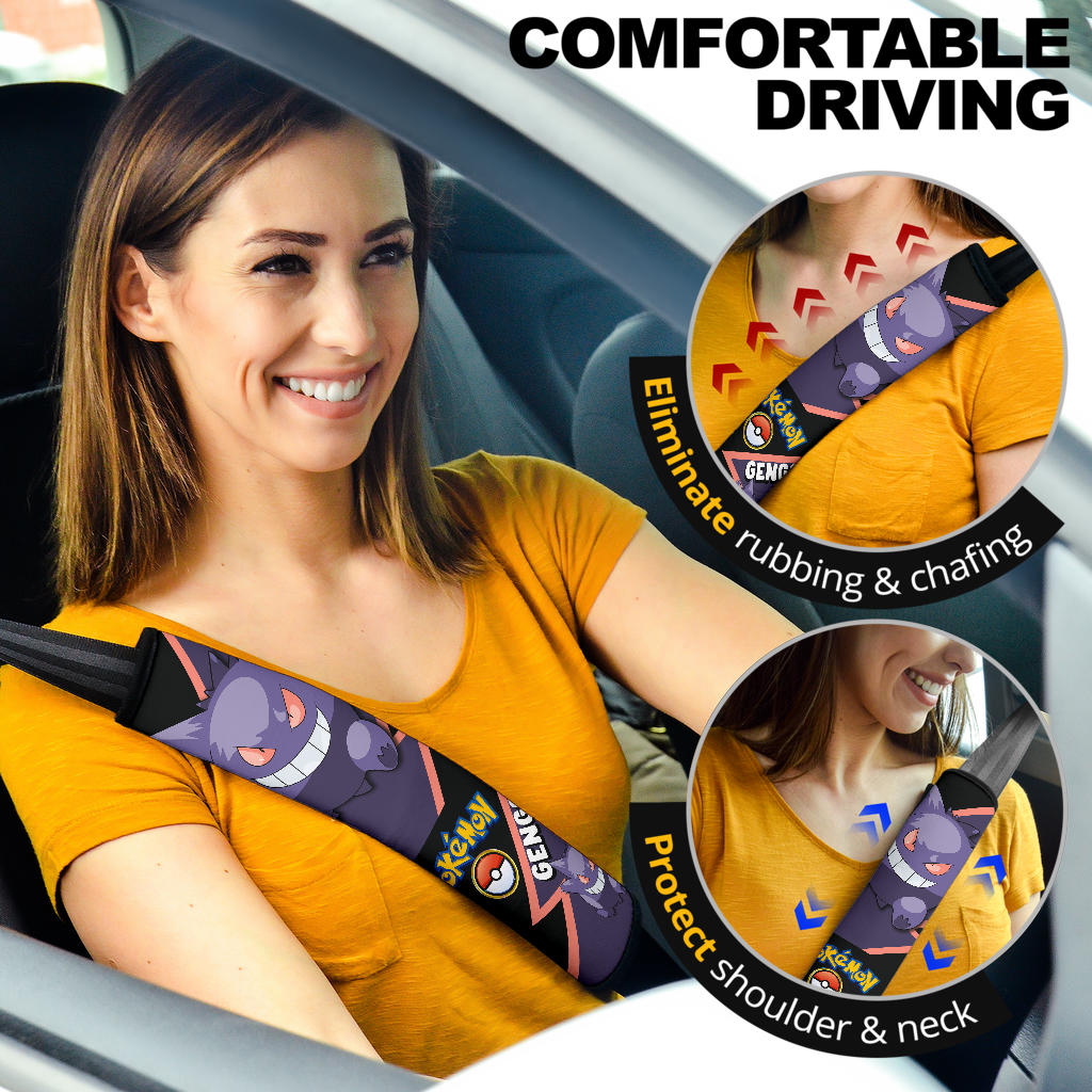 Gengar car seat belt covers Anime Custom Car Accessories