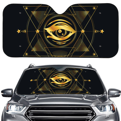 Geometric Eye of Providence Print Car Windshield Sun Shade