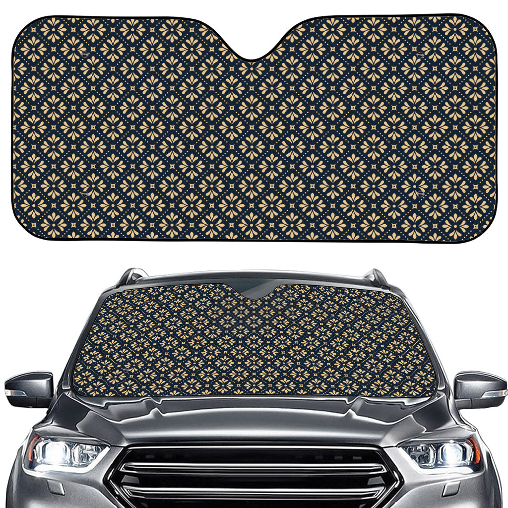 Geometric Floral Print Car Windshield Sun Shade