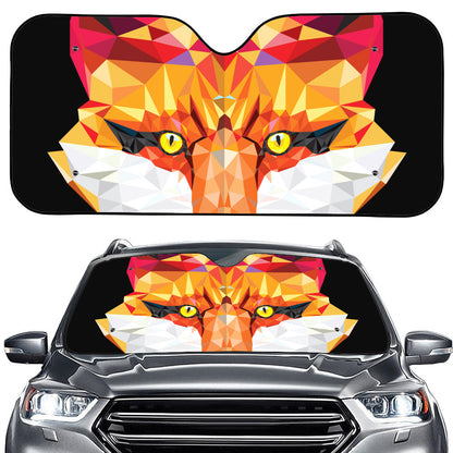 Geometric Fox Print Car Windshield Sun Shade